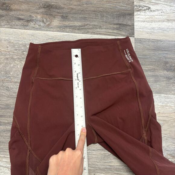Lululemon Barrys Rusty Red Womens M Stronger As One Tight Mid Rise Leggings - Picture 8 of 10